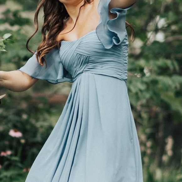 sage blue bridesmaid dresses